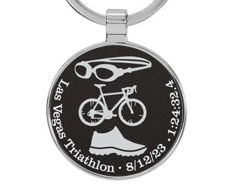Porte-clés Triathlon En Acier Inoxydable - Design Inspirant Pour Sportifs - Cadeau Motivant Pour Athlète