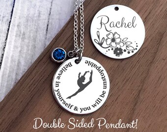 Gymnastics Necklace, Gymnastics Necklace for Girls, Gymnastics Necklace Personalized, Gymnast Necklace, Gymnastics Gifts, Gift for Gymnast