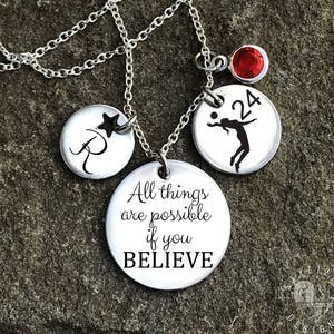 Volleyball Necklace, Volleyball Jewelry, Volleyball Charm Necklace, Volleyball Gifts, Girls Volleyball Gift, Volleyball Team Necklace