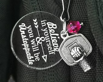 Girls Basketball Gifts, Basketball Player Gift, Basketball Gifts, Basketball Zipper Pull, Senior Night Gifts, Girl Basketball Player Gift