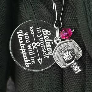 Girls Basketball Gifts, Basketball Player Gift, Basketball Gifts, Basketball Zipper Pull, Senior Night Gifts, Girl Basketball Player Gift