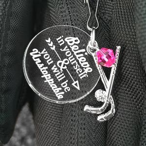 Field Hockey Gifts, Field Hockey Zipper Pull, Hockey Gifts, Girls Hockey Gift, Hockey Girl Gift, Hockey Gift for Girl