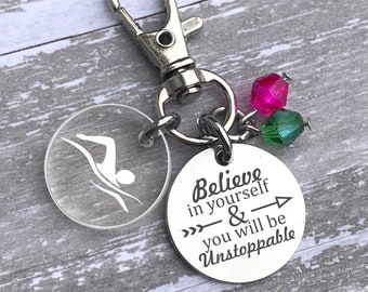 Swimmer gift, Swim gifts, Swim gifts for girls, Swimmer gift girl, Swim Zipper pull, Swimmer Zipper Pull, Swim bag tag, Swimming gifts