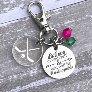 Girls Hockey Gift, Hockey Gifts for Girls, Hockey Zipper Pull, Hockey Team Gift, Hockey Player Gifts, Hockey Girl Gifts, Hockey Gifts