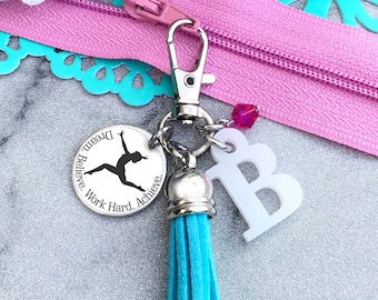 Gymnastics Gifts, Gymnastics Zipper Pull, Gymnastic Gift, Gymnast Gifts, Gymnastics Team Gift, Gymnastics Keychain, Gymnastics Bag Gift