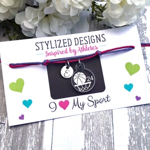 Basketball Bracelet, Basketball Jewelry, Girls Basketball Gifts, Basketball Bracelet Team Gifts, Basketball Cord Bracelet