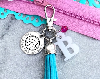 Volleyball Gifts for Girls, Volleyball Team Gifts, Volleyball Zipper Pull, Volleyball Gifts for Players,  Volleyball Bag Tag, Gifts for team