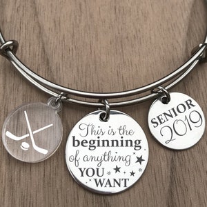 Senior Hockey Gifts, Hockey Senior Night Gift, Senior Hockey Bracelet, Senior 2019 Bracelet, Senior Night Hockey, Hockey Graduation Gift