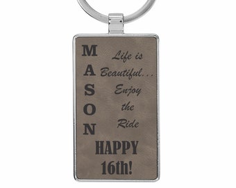 Boys 16th Birthday Gift, Boys 16th Birthday Gift, Sixteenth Birthday Keychain, Boys 16th Birthday Keychain, Boys Sixteenth Birthday Gift