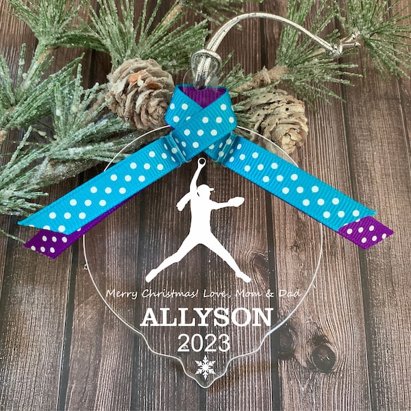 Softball Ornament Etsy