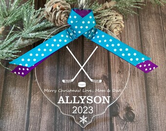 Ice Hockey Ornament, Ice Hockey Gifts, Hockey Player Ornament, Hockey Team Gifts, Girls and Boys Hockey Gifts, Hockey Player Gift