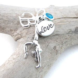 Gymnastics Necklace, Gymnastics Jewelry, Gymnastics Gifts, Gymnast Necklace, Gymnast Gift, Gymnastics Party Favors