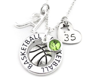 Basketball Necklace, Basketball Gifts, Basketball Jewelry, Basketball Player Gift, Basketball Team Gift, Girls Basketball Gift