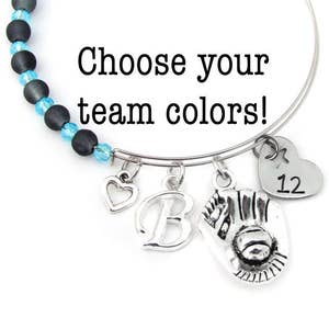 Softball Bracelet, Softball Gifts, Softball Jewelry, Softball Team Gifts, Softball Team Bracelet, Gifts for Softball, Softball Bangle