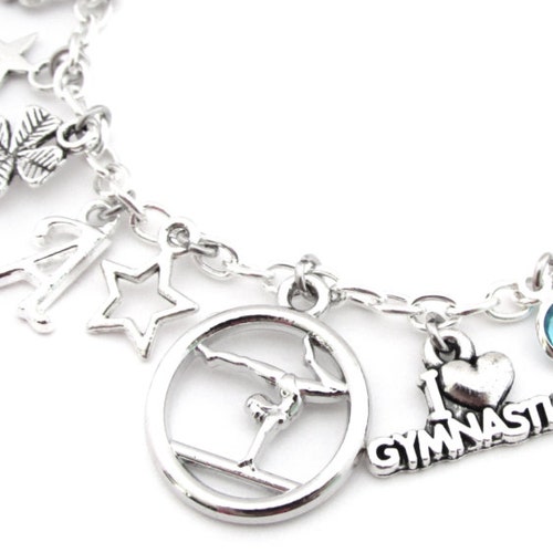 Gymnastics Charm Bracelet Gymnast Bracelet Gymnastics Gifts Etsy