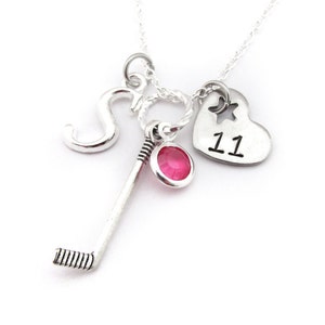 Hockey Necklace, Hockey Gifts, Hockey Jewelry, Gifts for Hockey, Hockey Player, Hockey Team Gift, Girls Hockey Gift image 1