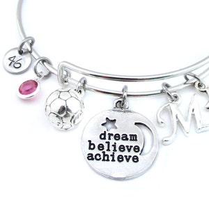 Soccer Bracelet, Soccer Jewelry, Soccer Bangle, Soccer Gifts, Soccer Player, Soccer Gifts for Girls, Girls Soccer Gift