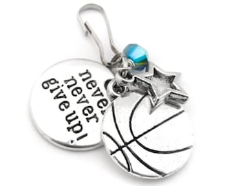Girls Basketball Gifts, Basketball Player Gift, Basketball Gifts, Basketball Zipper Pull, Senior Night Gifts, Girl Basketball Player Gift