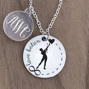 Majorette Necklace, Majorette Jewelry, Baton Necklace, Baton Charm Necklace, Twirling Necklace, Majorette Gift