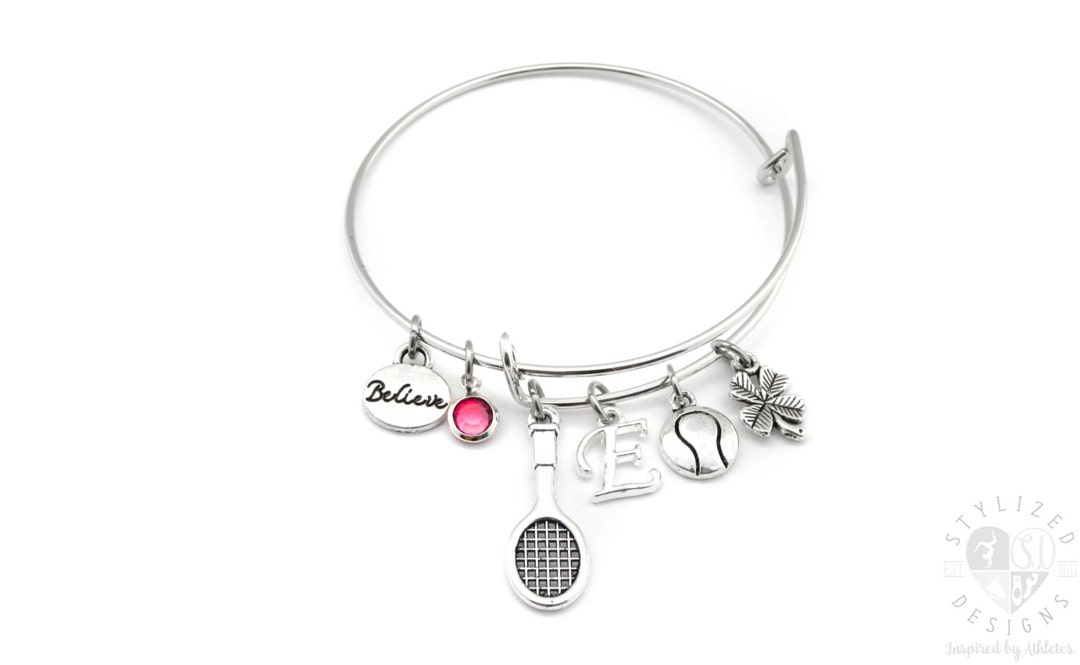 Tennis Jewelry, Tennis Gifts, Tennis Bangle Bracelet, Tennis Player