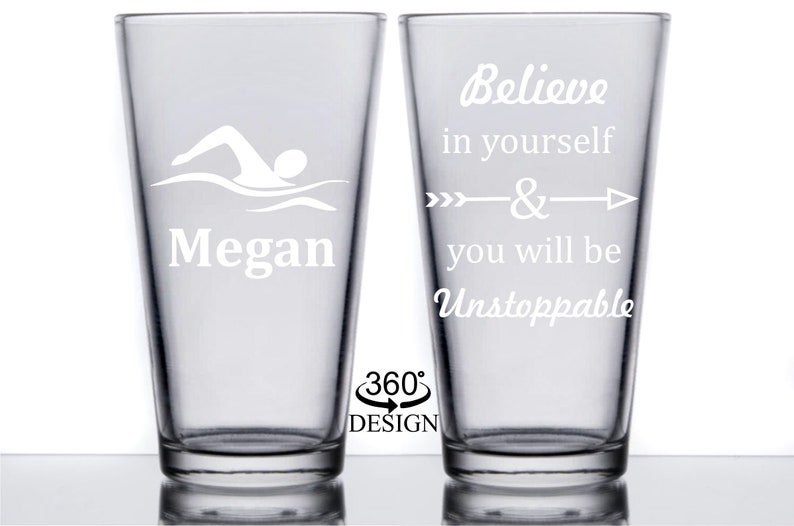 Swimmer Gift Swimming Gifts Engraved Drinking Glass Etsy