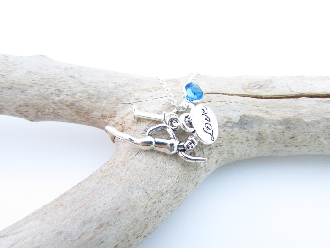 Swim Necklace, Gifts for Swimmers, Swimming Necklace, Swimming Jewelry