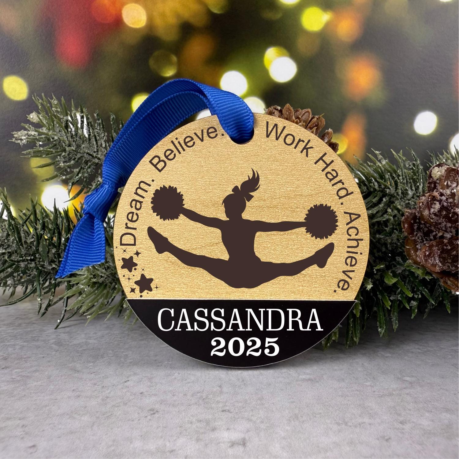 Cheer Ornament, Cheerleader Ornament, Toe Touch Ornament, Cheer