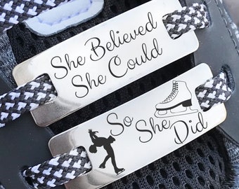 Figure Skating Gifts, Figure Skate Charm, Figure Skater Gift, Ice Skate Gift, Ice Skating Gift, Ice Skate Lace Charms, Shoe Lace Tags