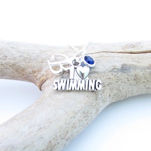 Swimming Necklace, Swim Necklace, Swimming Jewelry, Gifts for Swimmers, Swimmer Gift, Swimming Jewelry