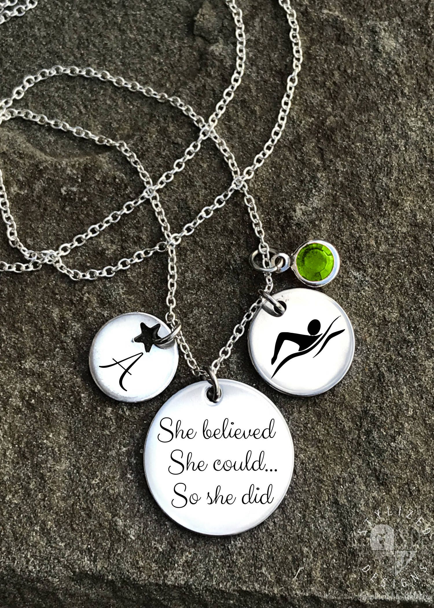 Swim Necklace, Swimmer Necklace, Swimming Necklace, Swim Charm Necklace, Girls Swim Gift, Girl Swimmer Gift, Swim Gift for Girl