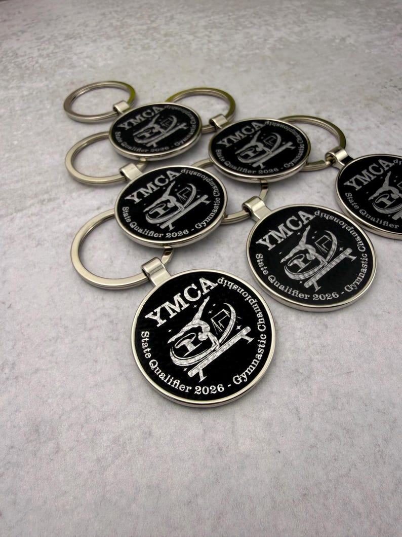 Gymnastics States Qualifier Gift, Personalized Gymnast Keychain, State ...