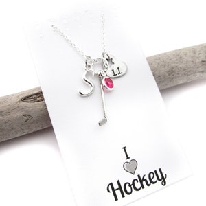 Hockey Necklace, Hockey Gifts, Hockey Jewelry, Gifts for Hockey, Hockey Player, Hockey Team Gift, Girls Hockey Gift image 3