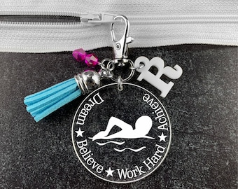 Swimmer gift, Swim gifts, Swim gifts for girls, Swimmer gift girl, Swim Zipper pull, Swimmer Zipper Pull, Swim bag tag, Swimming gifts