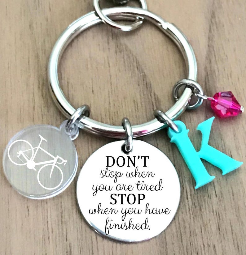 Cycling Keychain Bike Keychain Cyclist Keychain Womens Etsy