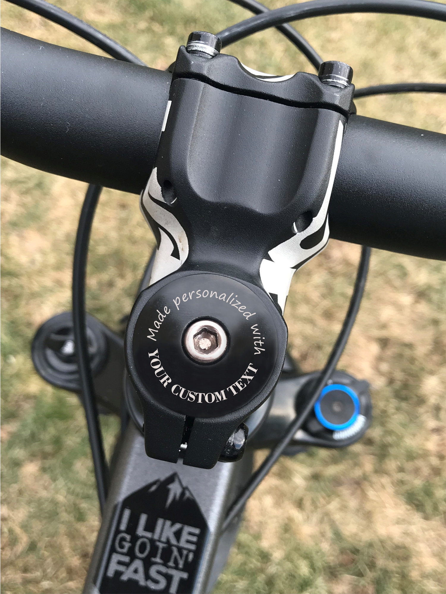 Personalised Name Bike Headset Cap for Cyclists -  UK