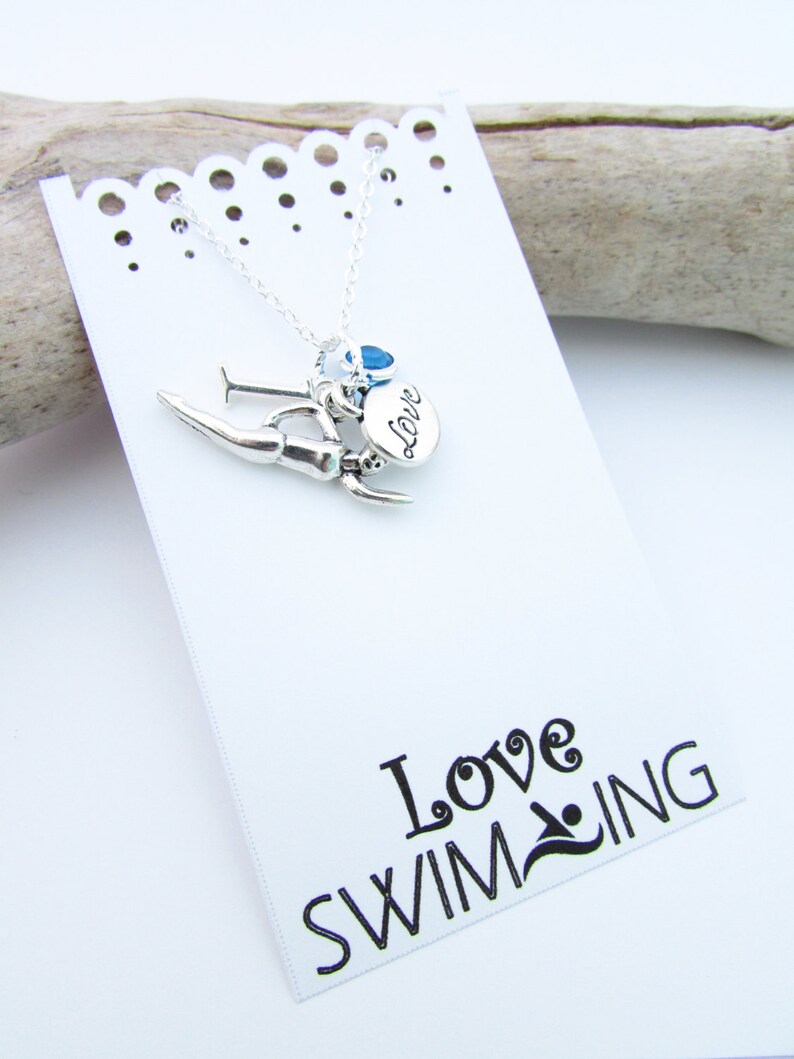 Swim Necklace Gifts for Swimmers Swimming Necklace Swimming Etsy