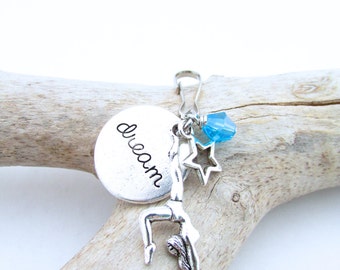 Gymnastics Zipper Pull, Dream Bag Charm, Gymnastics Gifts, Party Favors