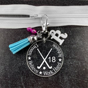 Field Hockey Gift, Field Hockey Player Gift, Field Hockey Zipper Pull, Girls Hockey Gifts, Hockey Girl Gifts, Hockey Gift for Girls