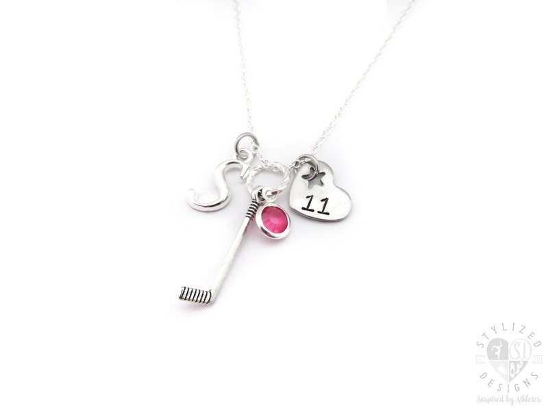 Hockey Necklace, Hockey Gifts, Hockey Jewelry, Gifts for Hockey, Hockey Player, Hockey Team Gift, Girls Hockey Gift image 1