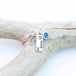 Swim Necklace, Gifts for Swimmers, Swimming Necklace, Swimming Jewelry, Swimmer Gift, Swim Jewelry