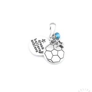 Soccer Gifts, Soccer Team Gift, Soccer Zipper Pull, Girls Soccer Player Gift, Soccer Gifts For Girls,Soccer Bag Charm, Soccer Bag image 4