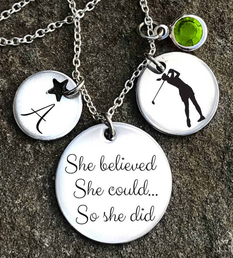 Golf Necklace Golf Jewelry Womens Golf Necklace Girls Golf Etsy