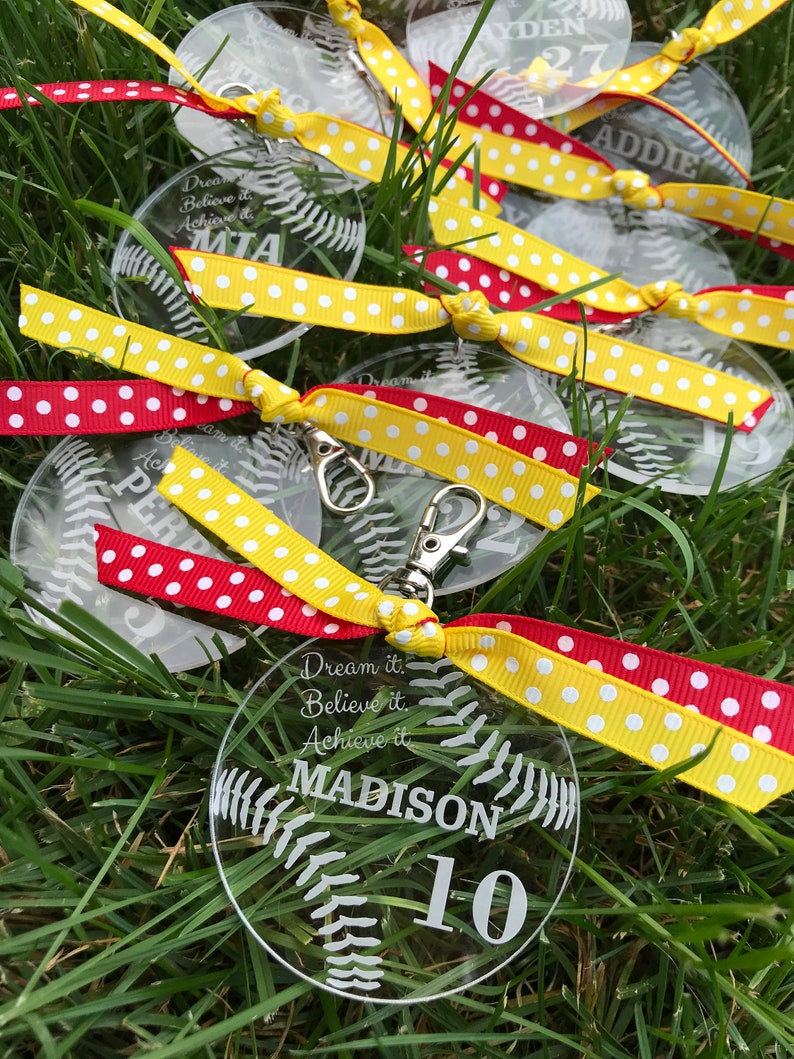 Softball Bag Tag Softball Zipper Pull Softball Gifts Etsy