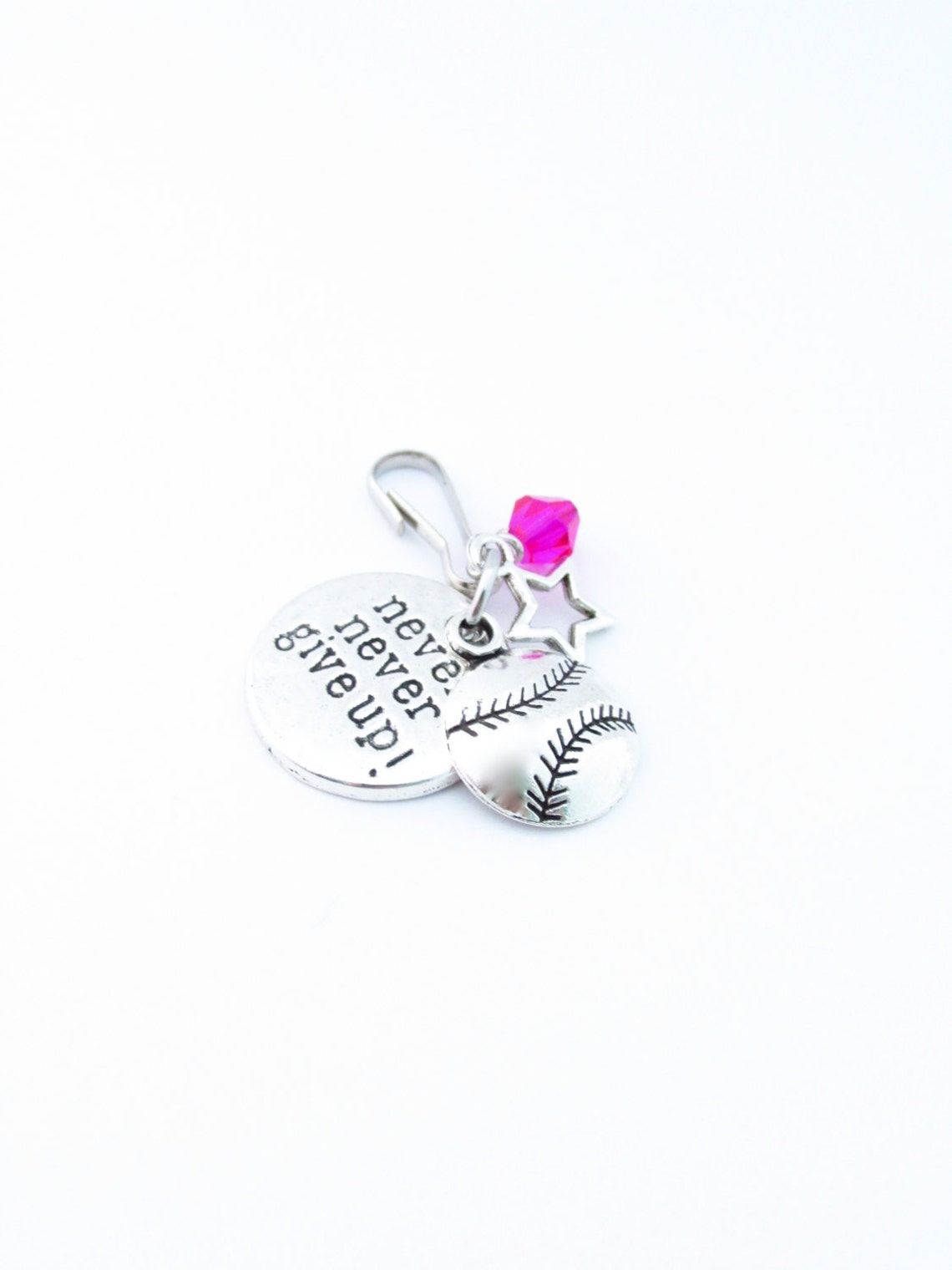 Softball Gifts Softball Zipper Pull Softball Bag Tag Gifts Etsy