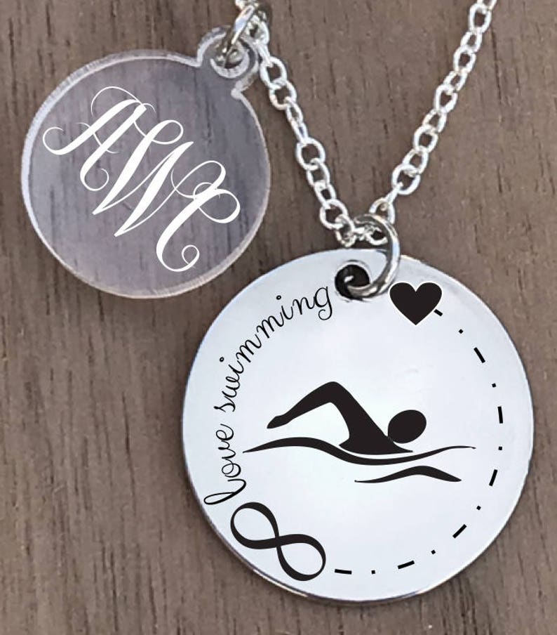 Swim Necklace Swimmer Necklace Swimming Necklace Swim Charm Etsy Canada
