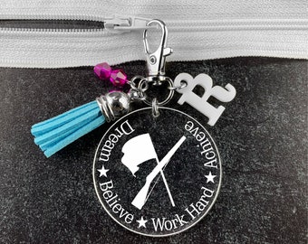Color Guard Gifts, Marching Band Gifts, Color Guard Flag Gift, Flag Girl Gift, Color Guard Charm, Color Guard Mom, Color Guard Zipper Pull