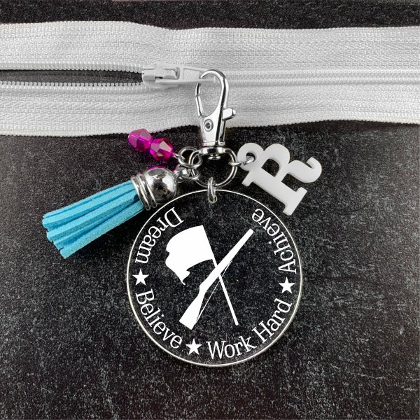 Color Guard Gifts, Marching Band Gifts, Color Guard Flag Gift, Flag Girl Gift, Color Guard Charm, Color Guard Mom, Color Guard Zipper Pull