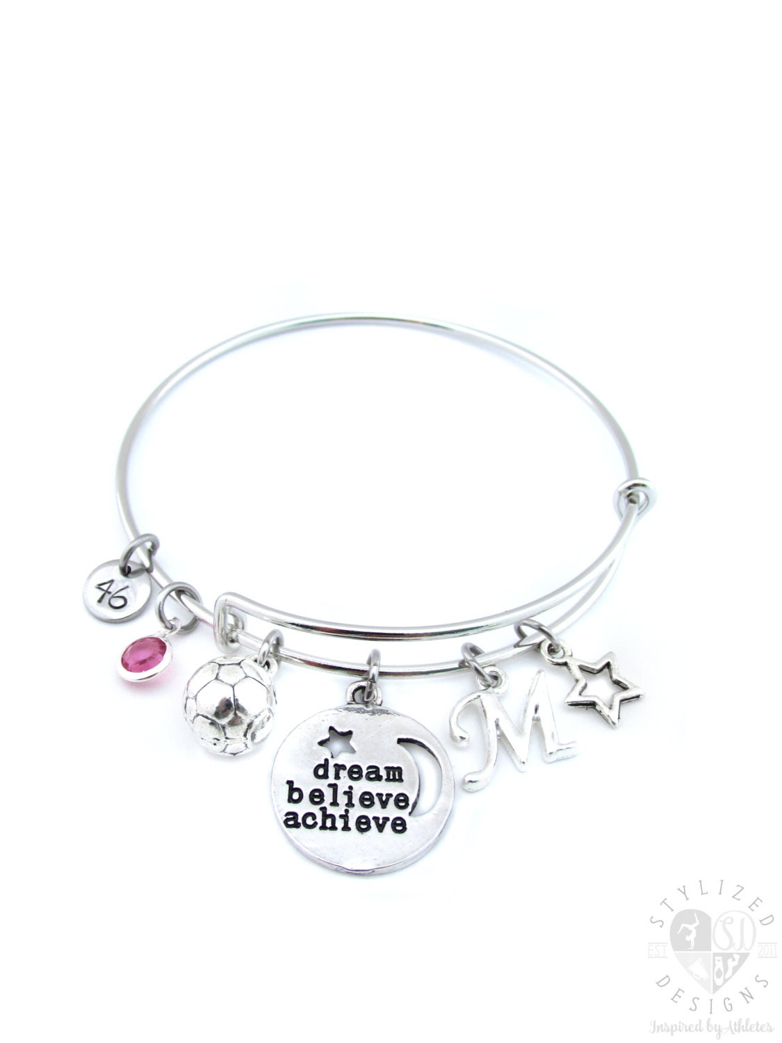 Soccer Bracelet Soccer Jewelry Soccer Bangle Soccer Gifts Etsy