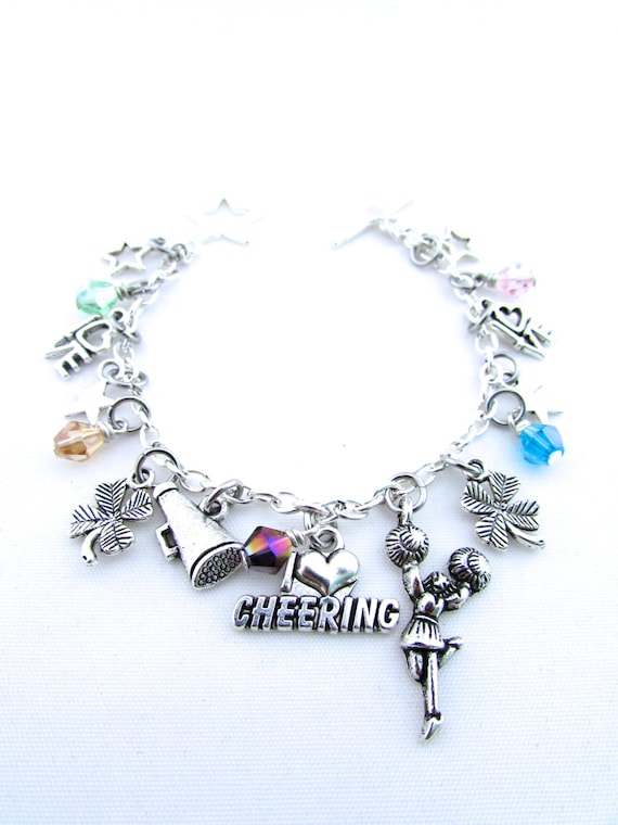 Cheerleading Charm Bracelet Cheer Bracelet Cheer Gift I Etsy