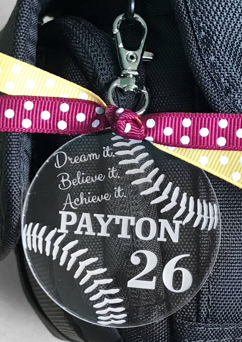 Softball Bag Tag Softball Zipper Pull Softball Gifts Etsy